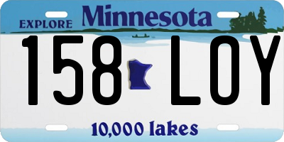 MN license plate 158LOY
