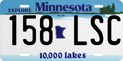MN license plate 158LSC