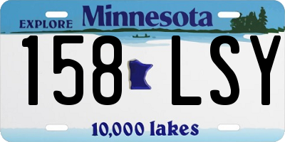 MN license plate 158LSY