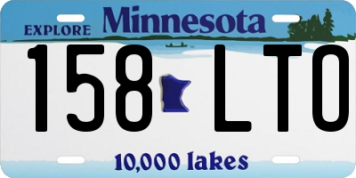 MN license plate 158LTO