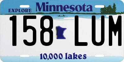 MN license plate 158LUM