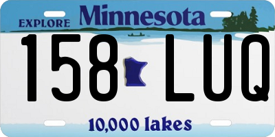 MN license plate 158LUQ
