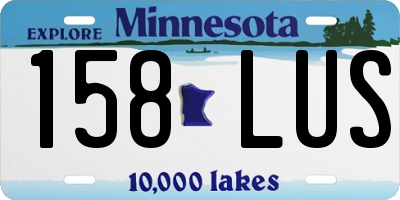 MN license plate 158LUS