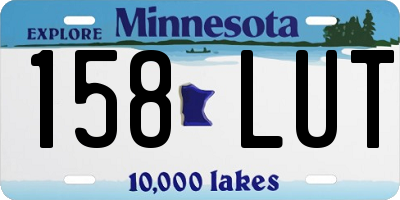 MN license plate 158LUT