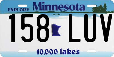 MN license plate 158LUV