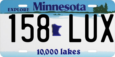 MN license plate 158LUX