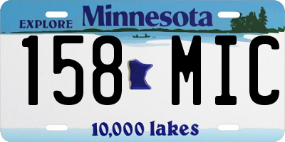 MN license plate 158MIC
