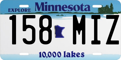 MN license plate 158MIZ