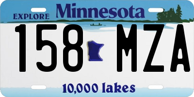 MN license plate 158MZA