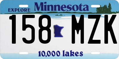MN license plate 158MZK