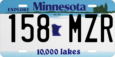 MN license plate 158MZR