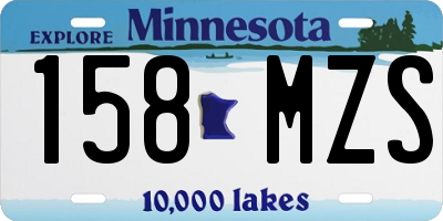 MN license plate 158MZS