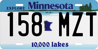 MN license plate 158MZT