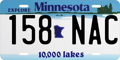 MN license plate 158NAC
