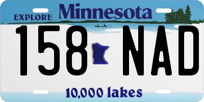 MN license plate 158NAD