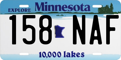 MN license plate 158NAF