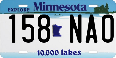 MN license plate 158NAO