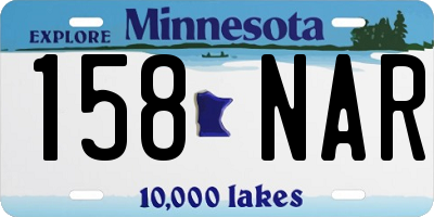 MN license plate 158NAR