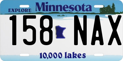 MN license plate 158NAX