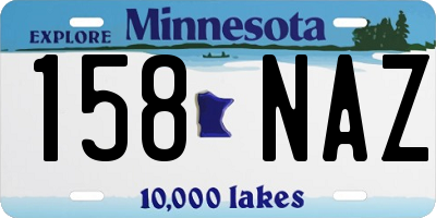MN license plate 158NAZ