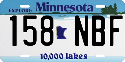 MN license plate 158NBF