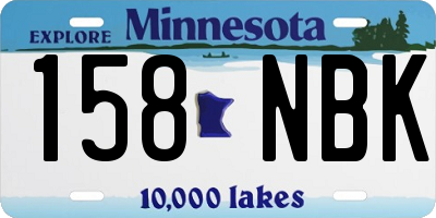 MN license plate 158NBK