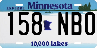 MN license plate 158NBO