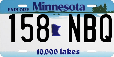 MN license plate 158NBQ