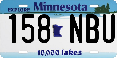 MN license plate 158NBU