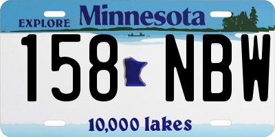 MN license plate 158NBW
