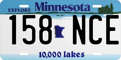 MN license plate 158NCE