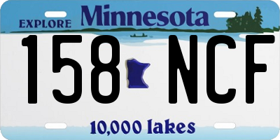 MN license plate 158NCF