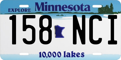 MN license plate 158NCI
