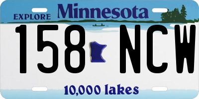 MN license plate 158NCW