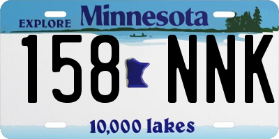 MN license plate 158NNK