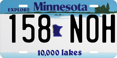 MN license plate 158NOH