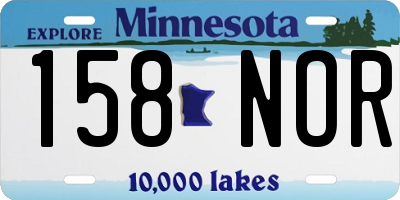 MN license plate 158NOR