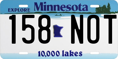 MN license plate 158NOT