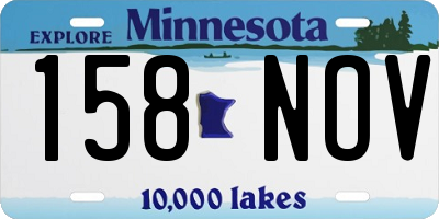 MN license plate 158NOV
