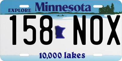 MN license plate 158NOX