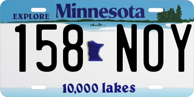 MN license plate 158NOY
