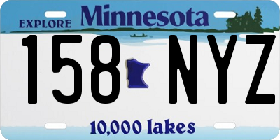 MN license plate 158NYZ