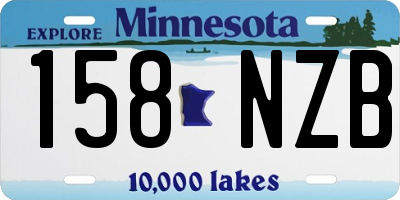 MN license plate 158NZB