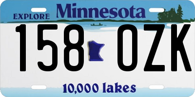 MN license plate 158OZK