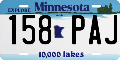 MN license plate 158PAJ