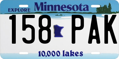 MN license plate 158PAK