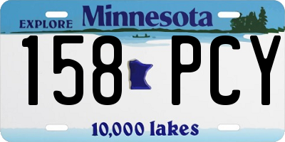 MN license plate 158PCY