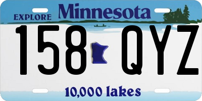 MN license plate 158QYZ