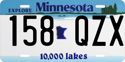 MN license plate 158QZX