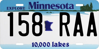 MN license plate 158RAA
